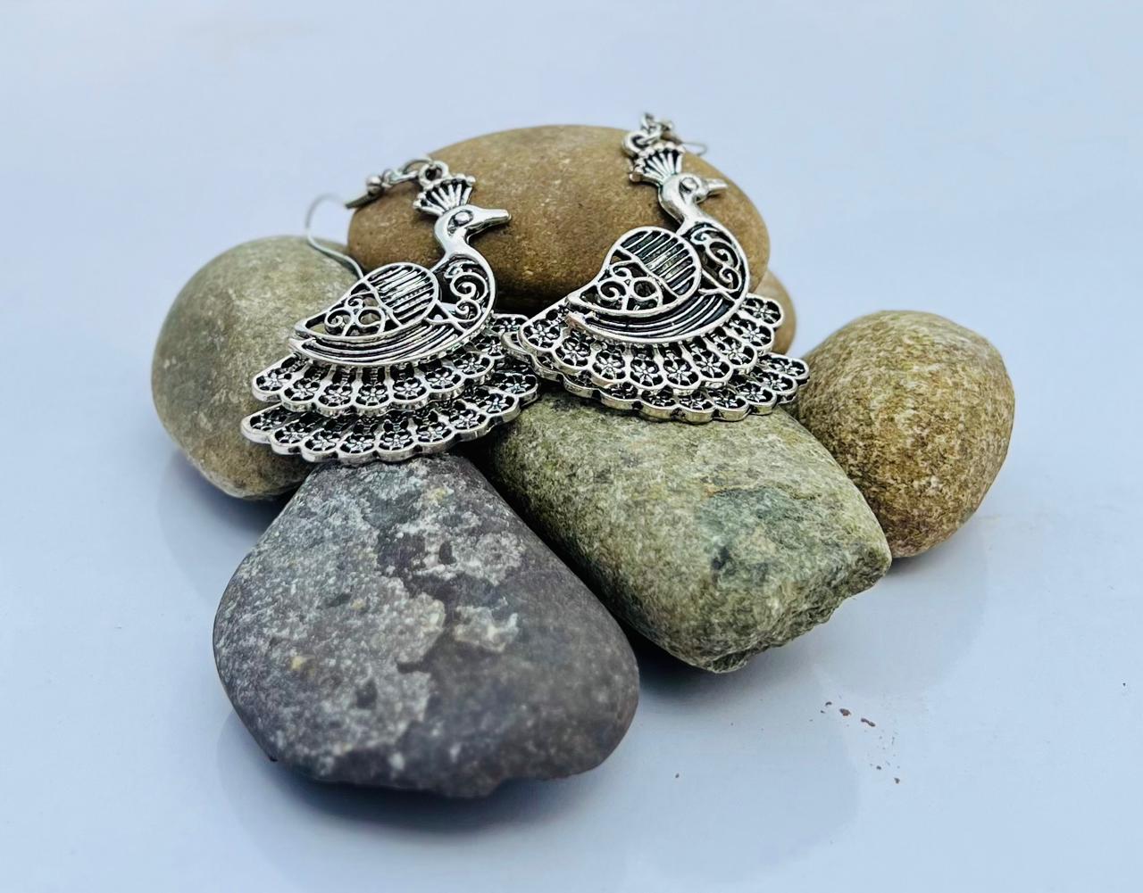Regal Peacock Charm Earrings